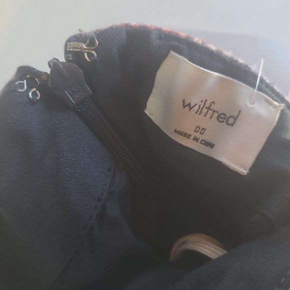 Wilfred Wool Plaid Front Knot Women's Skirt Purple - Size 00 - Picture 3 of 3